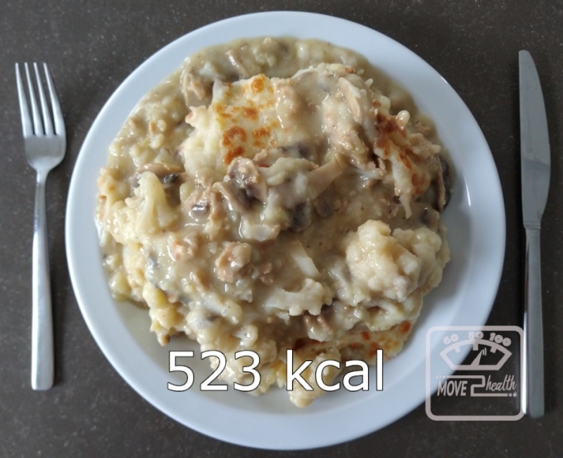 Ovenschotel met bloemkool en kippengehakt caloriearm en gezond recept 523 kcal