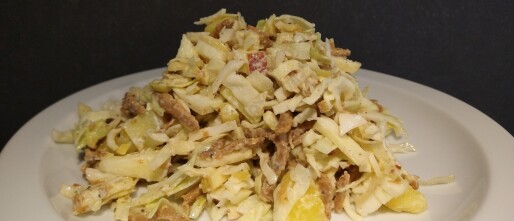 Witte kool salade met vegetarische gyros