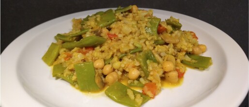 Curry met snijbonen en kikkererwten