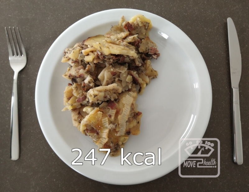 Tartiflette met knolselder en zwarte woudham gezond en caloriearm recept 247 kcal portie