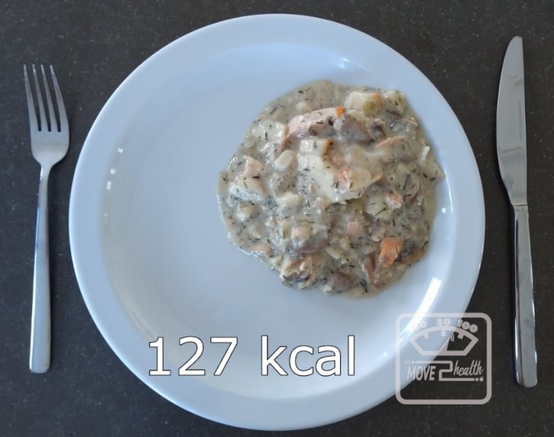 Vis vol au vent van zalm en kabeljauw gezond en caloriearm recept 127 kcal voedingswaarde