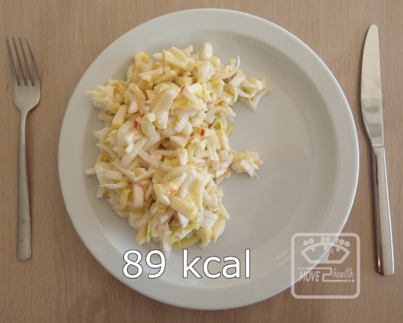 witloofslaatje met appel caloriearm en gezond recept 89 kcal portie