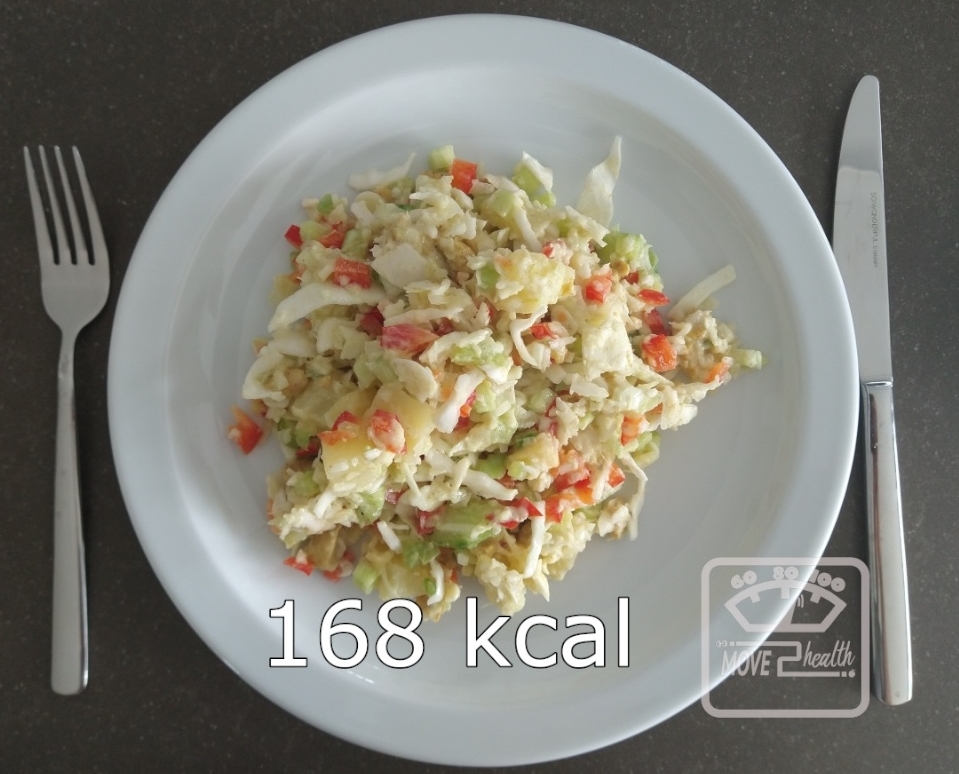 witte kool salade met kip caloriearm en gezond recept 168 kcal portie