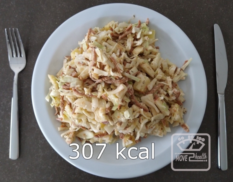 Witte kool salade met vegetarische gyros gezond en caloriearm slaatje 307 kcal