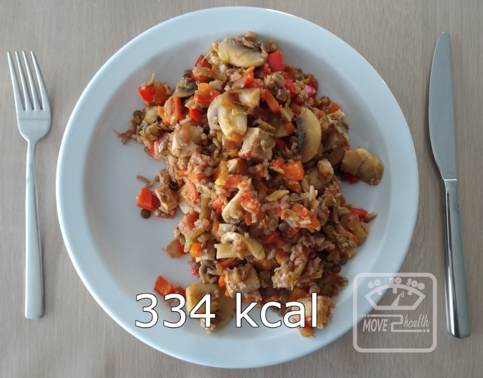 wok met tofu en linzen caloriearm en gezond afvallen 334 kcal portie