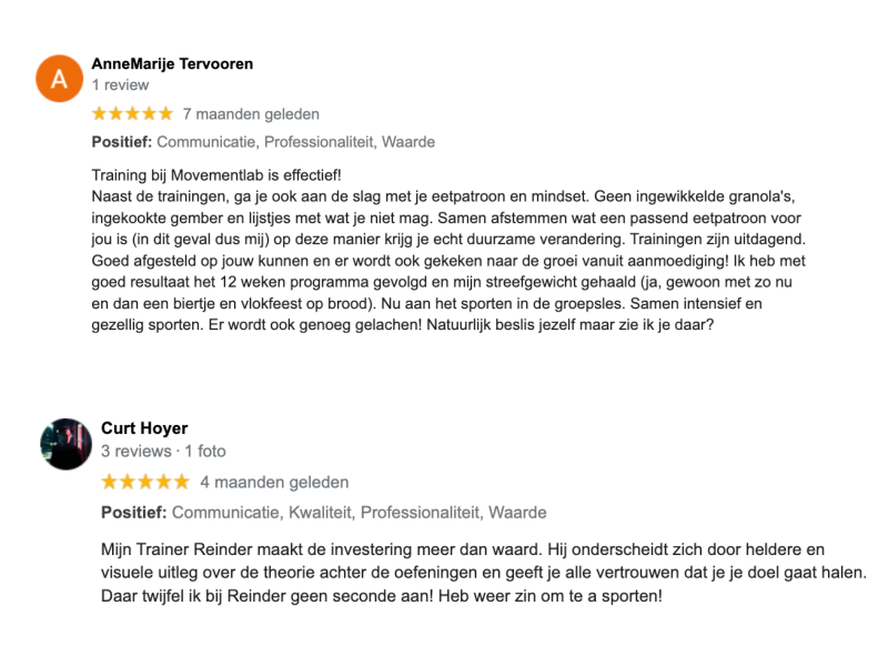 Personal training in Waddinxveen