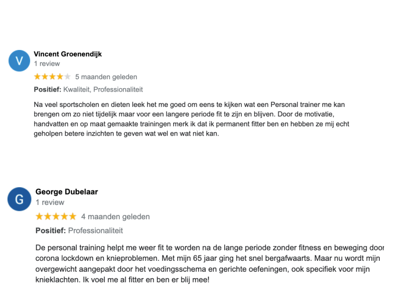 Personal training in Boskoop