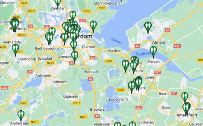Locaties in Nederland met display