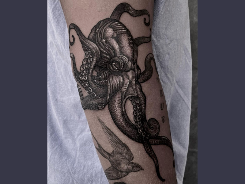 Octopus realisme tattoo