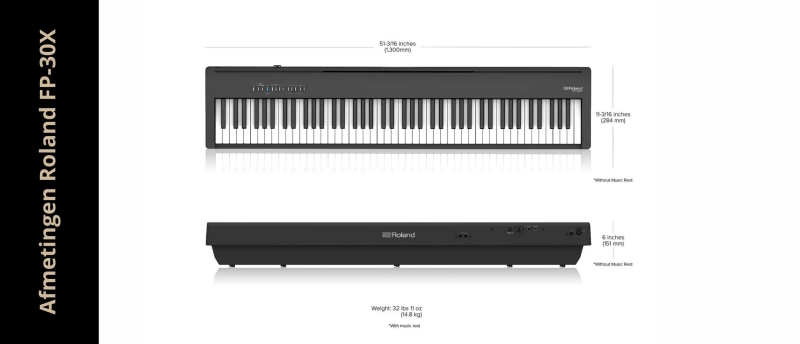 Afmetingen Roland FP-30X