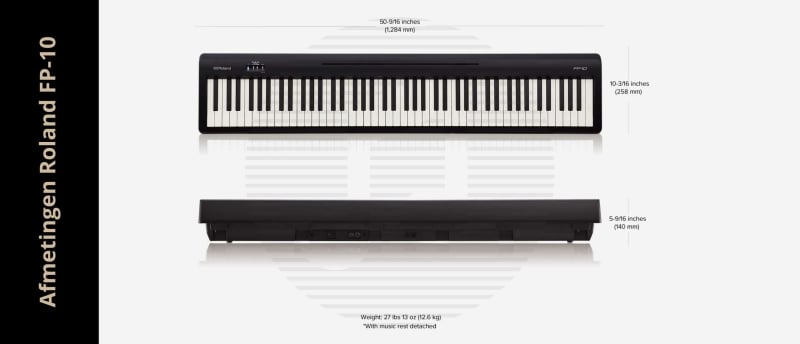 Afmetingen Roland FP-10