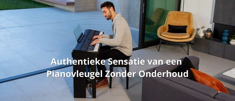 Authentieke sensatie van een pianovleugel zonder onderhoud