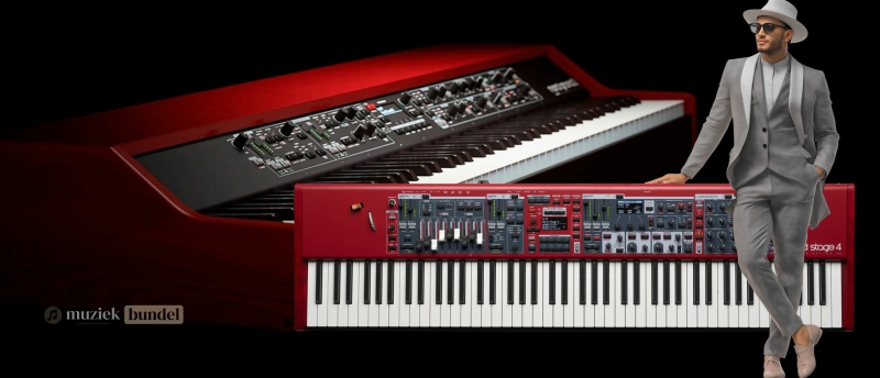 Bekende artiesten en toetsenisten die Nord Stage 4 en Nord Grand 2 gebruiken | Muziekbundel.nl Bekende artiest met Nord Stage 4 en Nord Grand 2 op de achtergrond