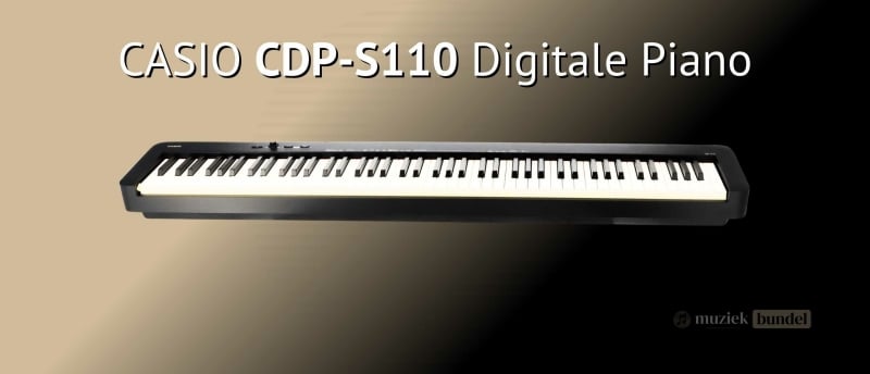 Casio CDP-S110 digitale piano met gewogen toetsen en een compact design, ideaal voor beginners.