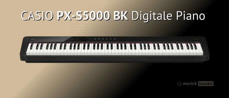 Casio Privia PX-S5000 biedt een elegante uitstraling, innovatieve functies en authentieke klanken voor een premium speelervaring.