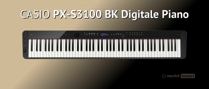 De Casio PX-S3100 BK is een slanke, stijlvolle en veelzijdige digitale piano met gewogen toetsen, Bluetooth-connectiviteit en meer dan 700 klanken.