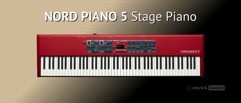 Clavia Nord Piano 5 88, een professionele stage piano met gewogen toetsen, dual klankengines en uitgebreide functies, perfect voor veeleisende muzikanten.