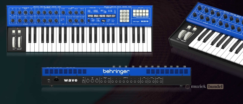 Samenvatting van de Behringer Wave Synthesizer: hybride wavetable synthese, analoge filters en veelzijdige geluidsmogelijkheden voor muzikanten.