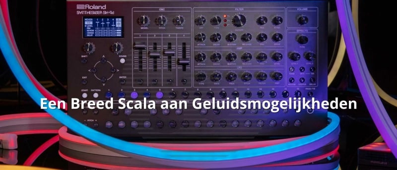 De Roland SH-4D Synthesizer biedt een breed scala aan geluidsmogelijkheden