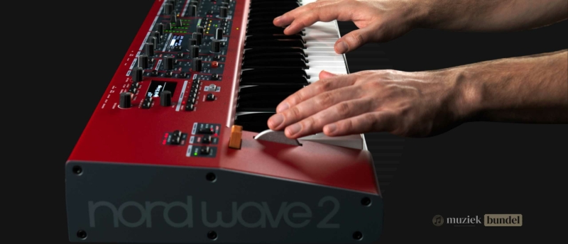 Verken de geluidsmogelijkheden van de Nord Wave 2 met Virtual Analog, FM, Wavetable en Sample Playback voor eindeloze klankcreatie.