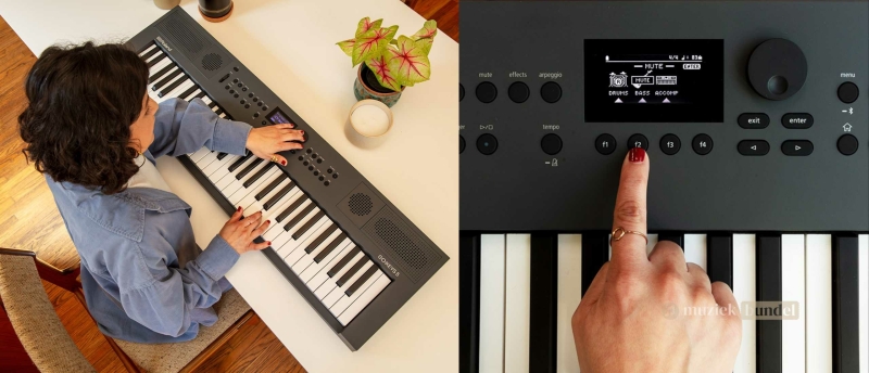 Overzicht van handige functies zoals opnameopties, Bluetooth en vocaleffecten van de Roland GO KEYS 5.