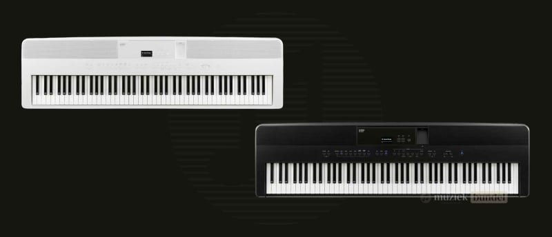 Beschikbare kleuren van de Kawai ES520 digitale piano: zwart en wit, voor een stijlvolle en veelzijdige uitstraling