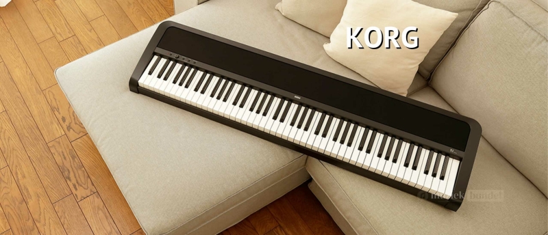 Korg digitale piano met draagbaar ontwerp en rijke klank, geschikt voor moderne muzikanten.