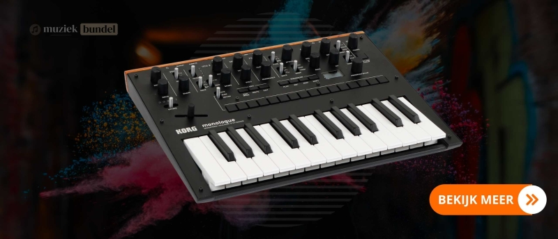 Korg Monologue Black Synthesizer - Monofone analoge synthesizer met geavanceerde sequencer en microtuning opties