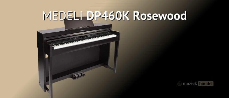 De Medeli DP460K Rosewood is een digitale piano met een elegante uitstraling, gewogen toetsen en rijke klanken, ideaal voor thuisgebruik en gevorderde spelers.