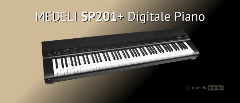 Medeli SP201 Plus digitale piano met compact design en veelzijdige functies voor een betaalbare prijs.