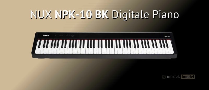 NUX NPK-10 BK digitale piano met gewogen toetsen en modern design, ideaal voor beginners en hobbyisten.