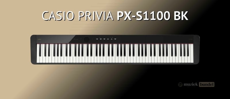 De Casio Privia PX-S1100 BK is een slanke, moderne en veelzijdige digitale piano met gewogen toetsen en geavanceerde functies voor pianisten van alle niveaus.