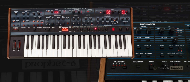 Sequential OB-6 analoge synthesizer met expressieve klank verder uitgelegd