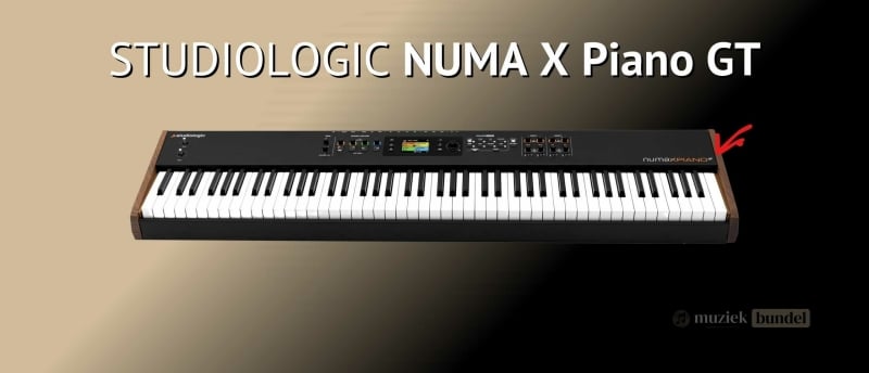 Studiologic Numa X Piano GT, een geavanceerde stage piano met realistische gewogen toetsen, premium klanken en veelzijdige functies voor professionele muzikanten.