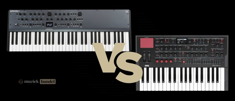 Vergelijk de Modal Electronics Argon8X en Korg Modwave MK2 – ontdek de verschillen in synthese, polyfonie, functies en geluid.