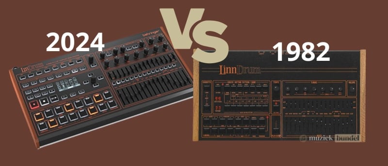 Vergelijking van de LinnDrum uit 1982 en de Behringer LM Drum uit december 2024 met focus op technologie, geluid en functionaliteit