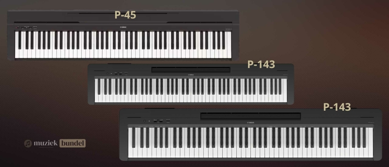 Vergelijking van de Yamaha P-143, P-45 en P-145 digitale piano's, inclusief functies en prestaties