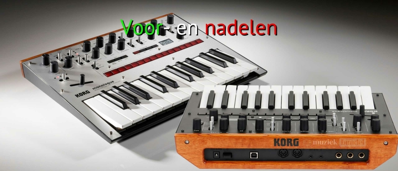 Korg Monologue synthesizer met overzicht van functies en ontwerpdetails.