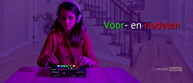 Overzicht van de voor- en nadelen van de Roland MC-101 Compacte Groovebox voor muziekproductie en live gebruik.