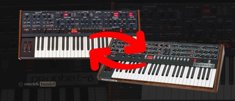 Overeenkomsten tussen de Sequential OB6 en Prophet 6 synthesizer