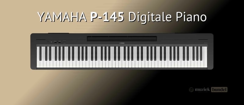 Yamaha P-145B digitale piano met compact ontwerp, stijlvolle uitstraling en authentieke speelervaring.