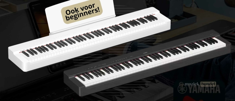 Yamaha P-225 digitale piano, geschikt voor zowel beginners als gevorderde pianisten.