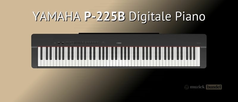 De Yamaha P-225B digitale piano combineert modern design, draagbaarheid en veelzijdige functies voor pianisten van elk niveau.