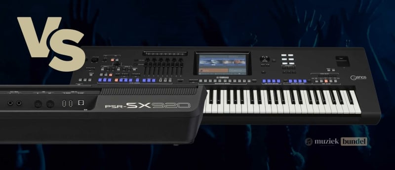 Diepgaande vergelijking tussen de Yamaha PSR-SX920 en Genos 2, met nadruk op functies, geluidskwaliteit en doelgroep.