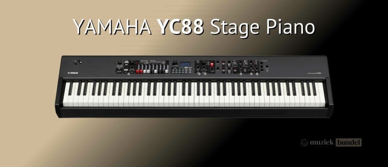 Yamaha YC88, een premium stage piano met gewogen toetsen, authentieke orgel- en pianoklanken en geavanceerde technologie, ideaal voor professionals.