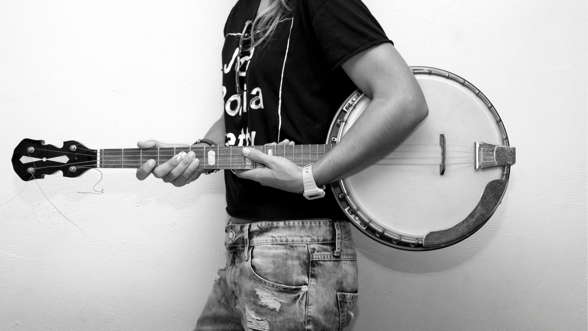 banjo-zwart-wit