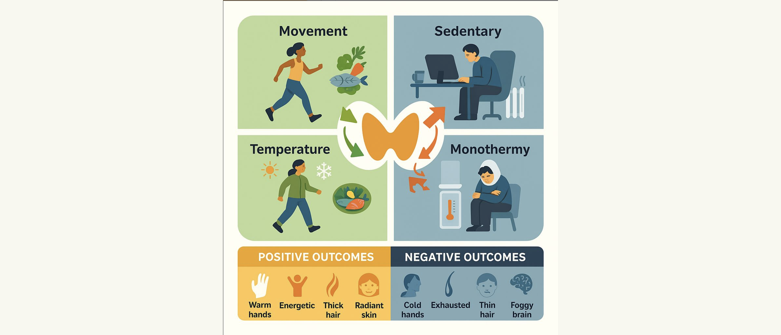 Beweging versus monothermie: zo beïnvloed je je schildklier in de winter