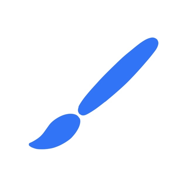 Tekenen met controle Het blauwe penseelicoon van Procreate.
