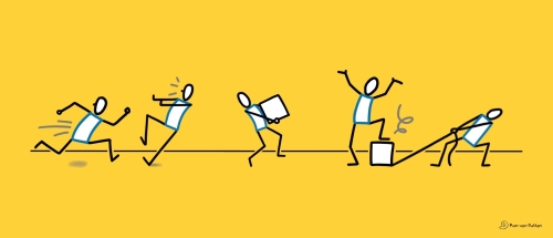 Module 4 zakelijk tekenen met poppetjes, emoties, tekstballonnen en beweging in teams tekenen