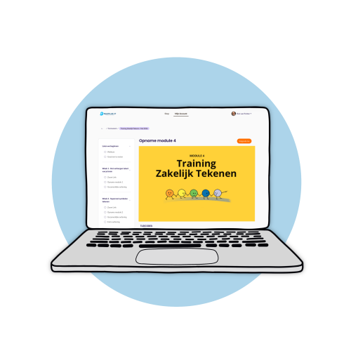 Online leeromgeving voor de training, Zoom-links, opnames en opdrachten op één plek